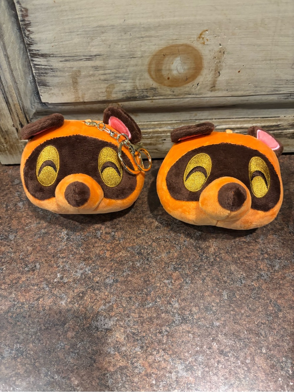 Plush Animal Keychain Clip - Orange and Brown Kids Accessory